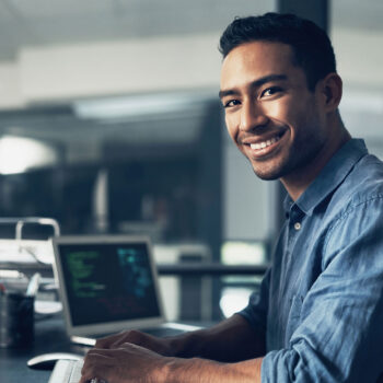 Portrait Of A Man Using A Computer In A Modern Off 2023 11 27 05 18 12 Utc